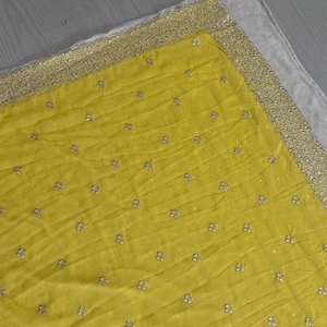 Yellow Shimmer Saree,Georgette Silk Saree,Classic Saree,Buy Embellished Saree Online In India