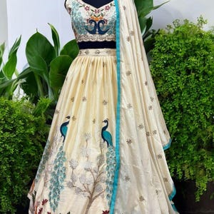 Embroidered Sequin Chinon Silk Lehenga Choli: Indian Wedding Wear