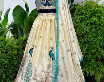 Embroidered Sequin Chinon Silk Lehenga Choli: Indian Wedding Wear