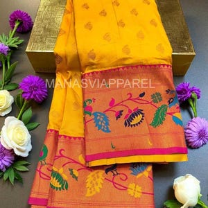 Meenakari Weaving Paithani Silk Saree: Wedding & Festive Wear