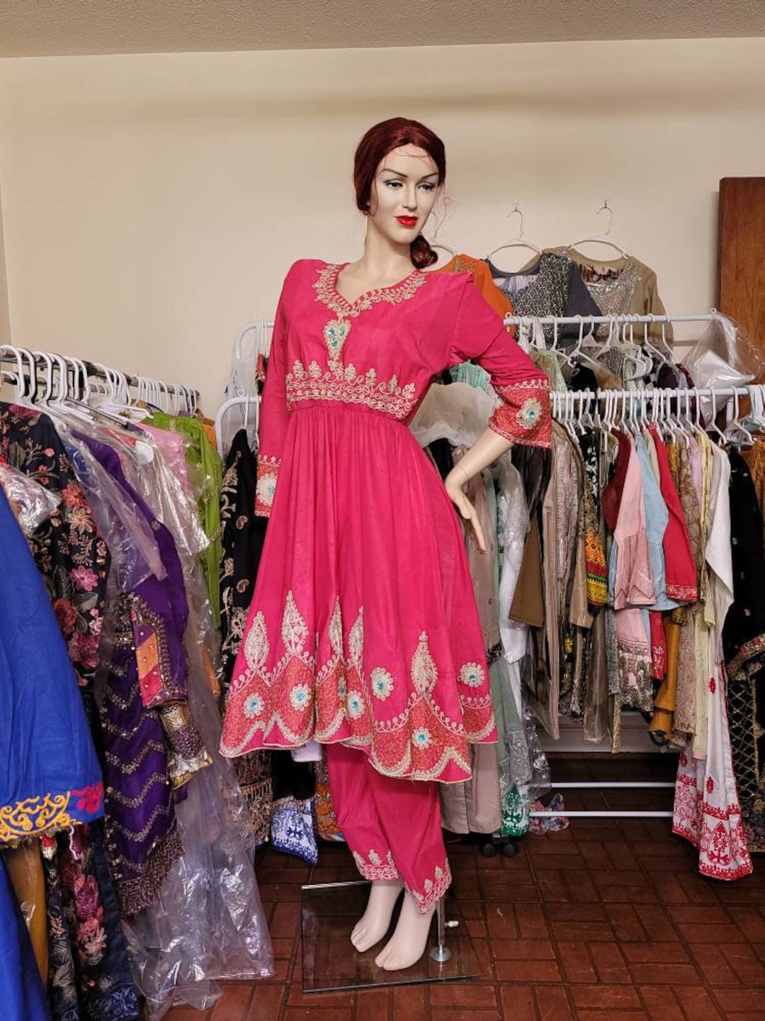 white christmas dresses Regular Fit Embroidered Semi-Formal Ethnic Kurta Set – Yellow Clothing Ltd main image 1