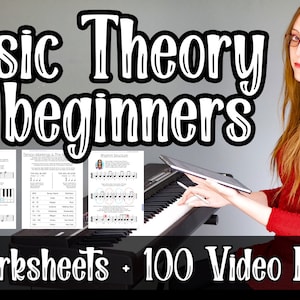 Volledige muziekcursus met 100 videolessen en 80 downloadbare pdf-werkbladen. Leer in je eigen tempo. Perfect voor beginners.
