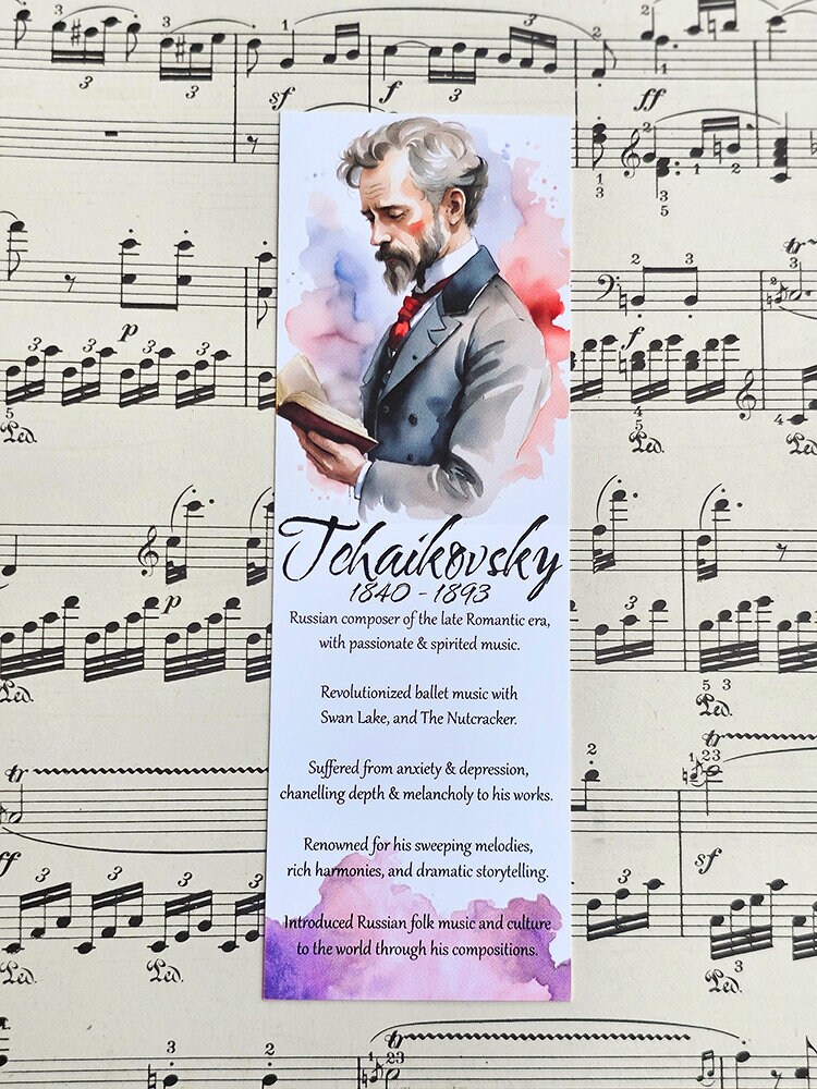 Musician Bookmarks With Famous Composers. Gift for Music or Piano