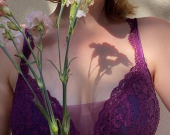 VS Gold Label Silky Nightgown, Vintage nightgown, Silky Negligee, Vintage Lingerie, Silky slip, Purple nightgown, Slip dress