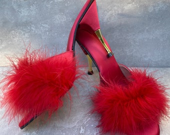 feather stilettos