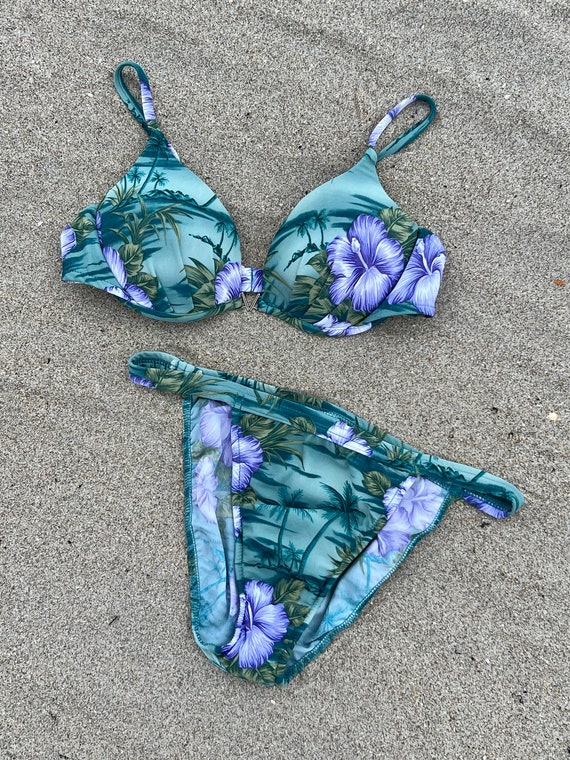 90's Bikini, Two Piece Bikini, High Cut Bikini, V… - image 1