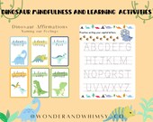 Dinosaur Mindfulness and Learning Activities Bundle- Kids Ages 3-6