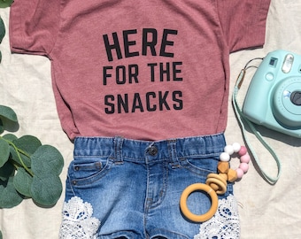 Here For the Snacks Shirt for toddlers and babies | Mama + Me matching shirts | Mama Shirt | Toddler Shirt | Baby Shirt | Youth Shirt