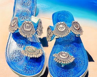 Slippers, Chappal, fancy kolahpuri, Jutti, Khussa, Punjabi Jutti, Mojari, Indian shoes,, Slip on women’s shoes sandals