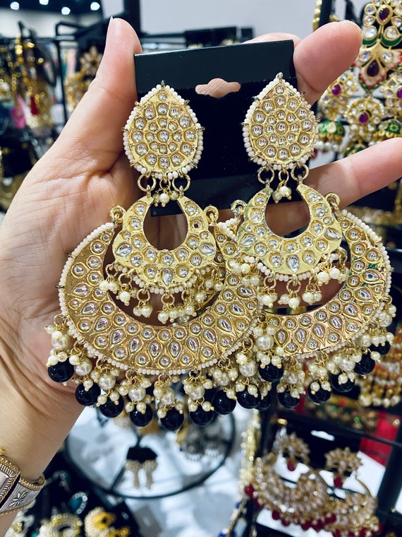 Brass White Traditional Jewellery Kundan Earrings at Rs 646/pair in Mumbai