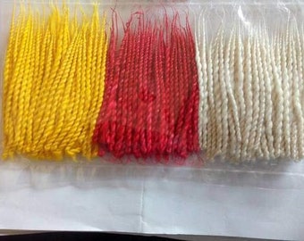 Phool Pooja Batti Long Cotton Wicks or Diya Batti Navratri Special Jyot Batti, in 3 Color (Red, Yellow, White)