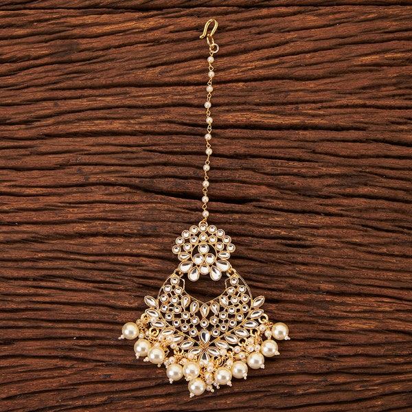 Maang Tikka, kundan, gold plated brass Indian jewelry, Pakistani jewelry, Punjabi jewelry, hair accessories