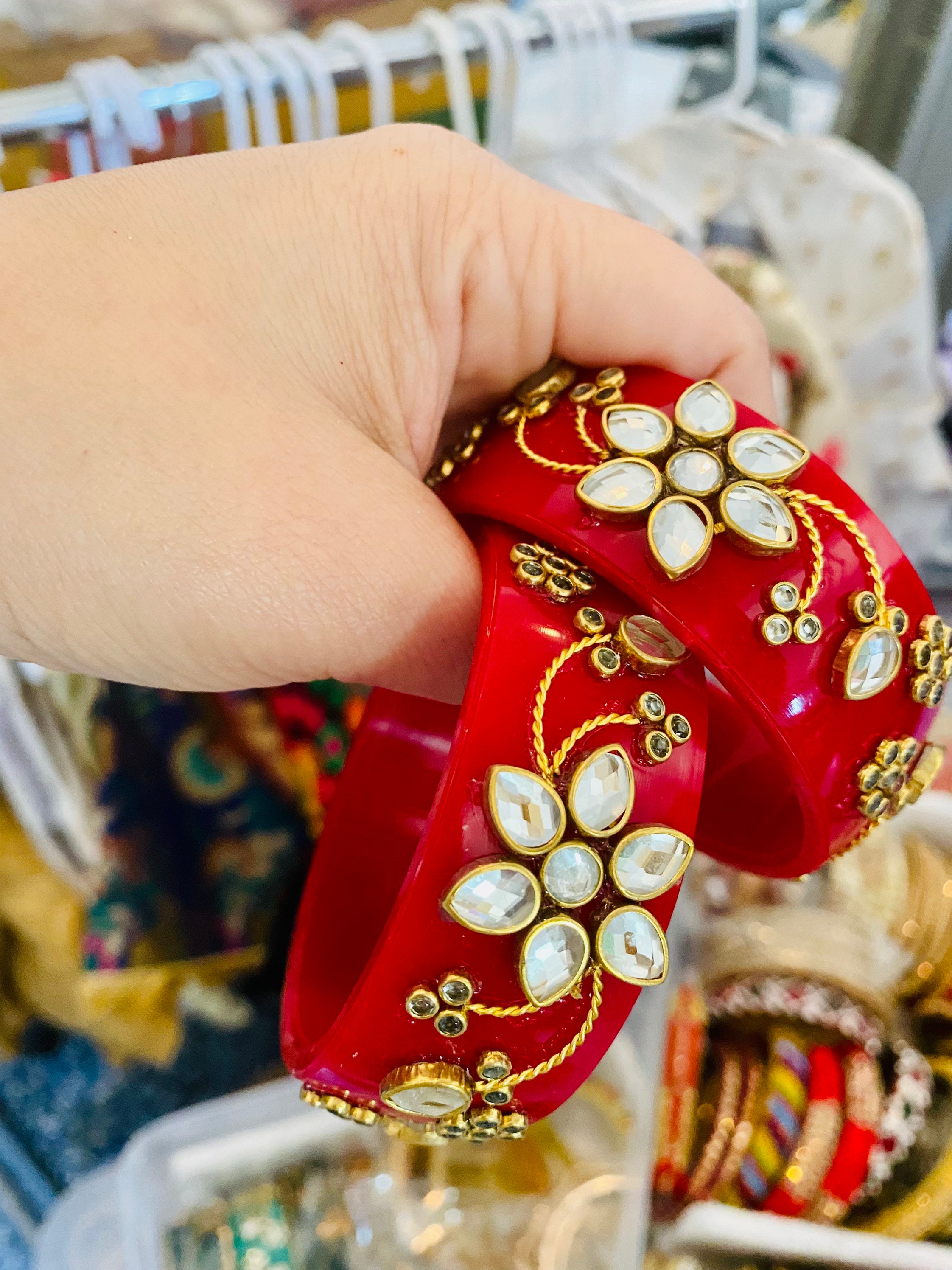 Plastic kundan best sale bangles