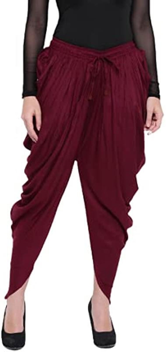 Rangmanch Women Maroon Dhoti Pants - Selling Fast at Pantaloons.com