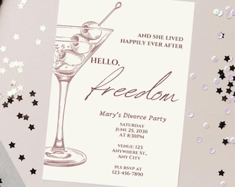 Divorce Party Invitation Template: Editable Canva Design Instant Download