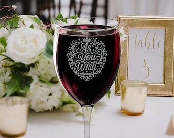 Engraved Wine Glass for Wedding or Anniversary Gift