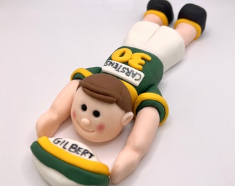 Rugby Cake Topper, Rugby Player Cake Topper, Exercise Cake Topper, Sport Cake Topper, Handmade Edible Cake Topper