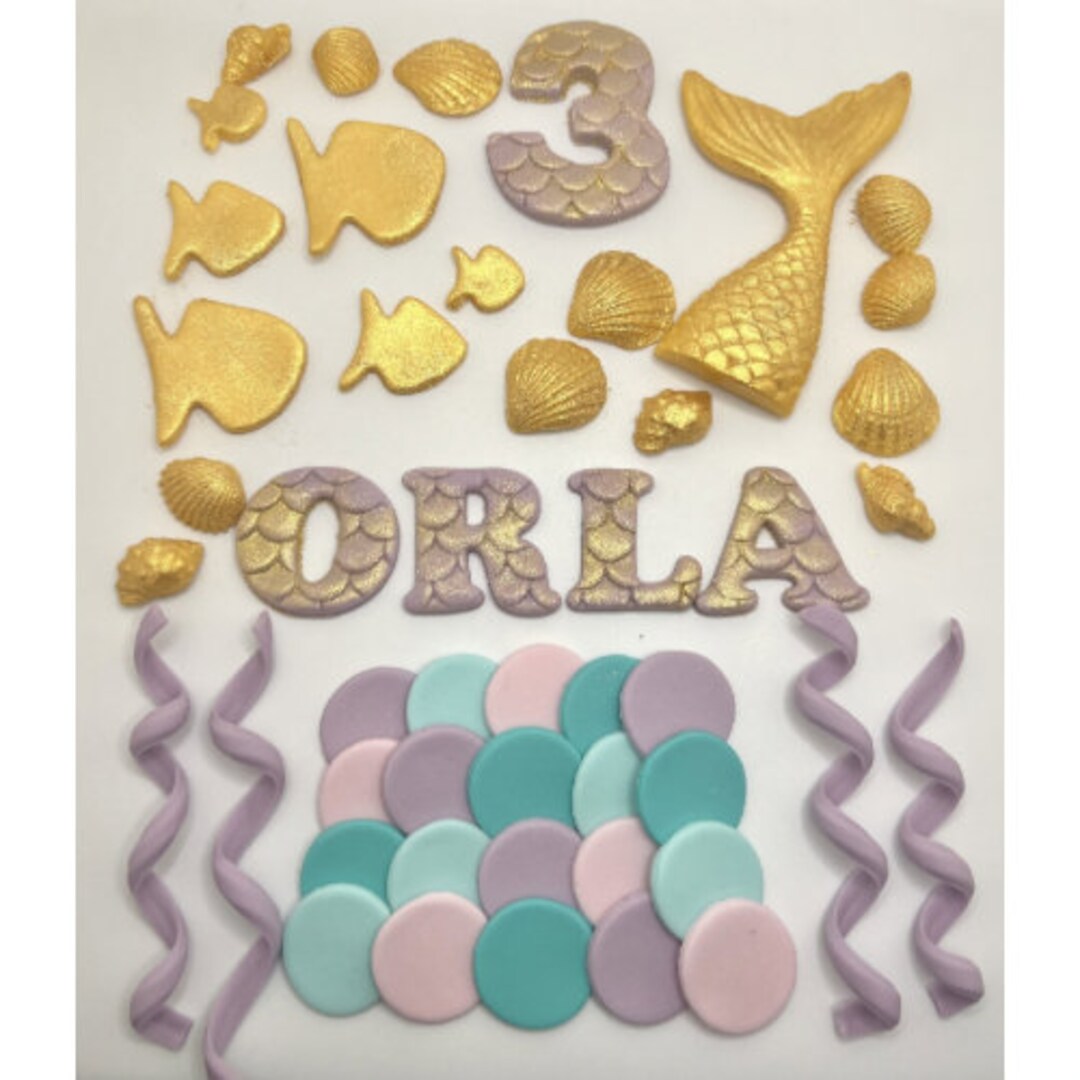 Mermaid Cake Topper, Under the Sea Cake Topper, Sea Cake Topper, Shell ...