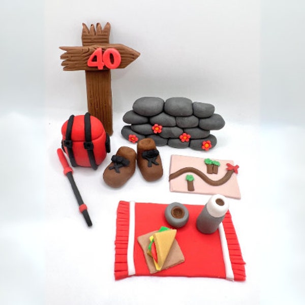 Hiking Cake Topper, Walking Cake Topper, Camping Cake Topper