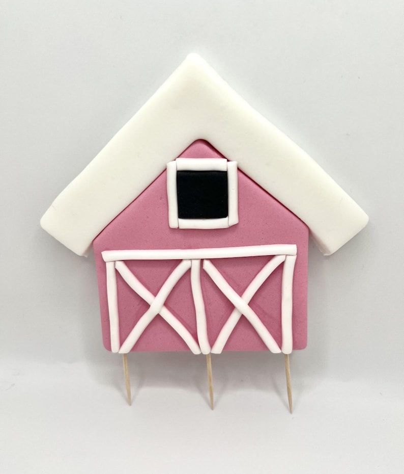 Toothpick Barn Girly Farm Cake Topper, Handmade Edible Cake Topper - Etsy