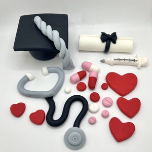 Graduation Cake Topper, Graduation Doctor Cake Topper, Medical Cake Topper, Handmade Edible Cake Toppers