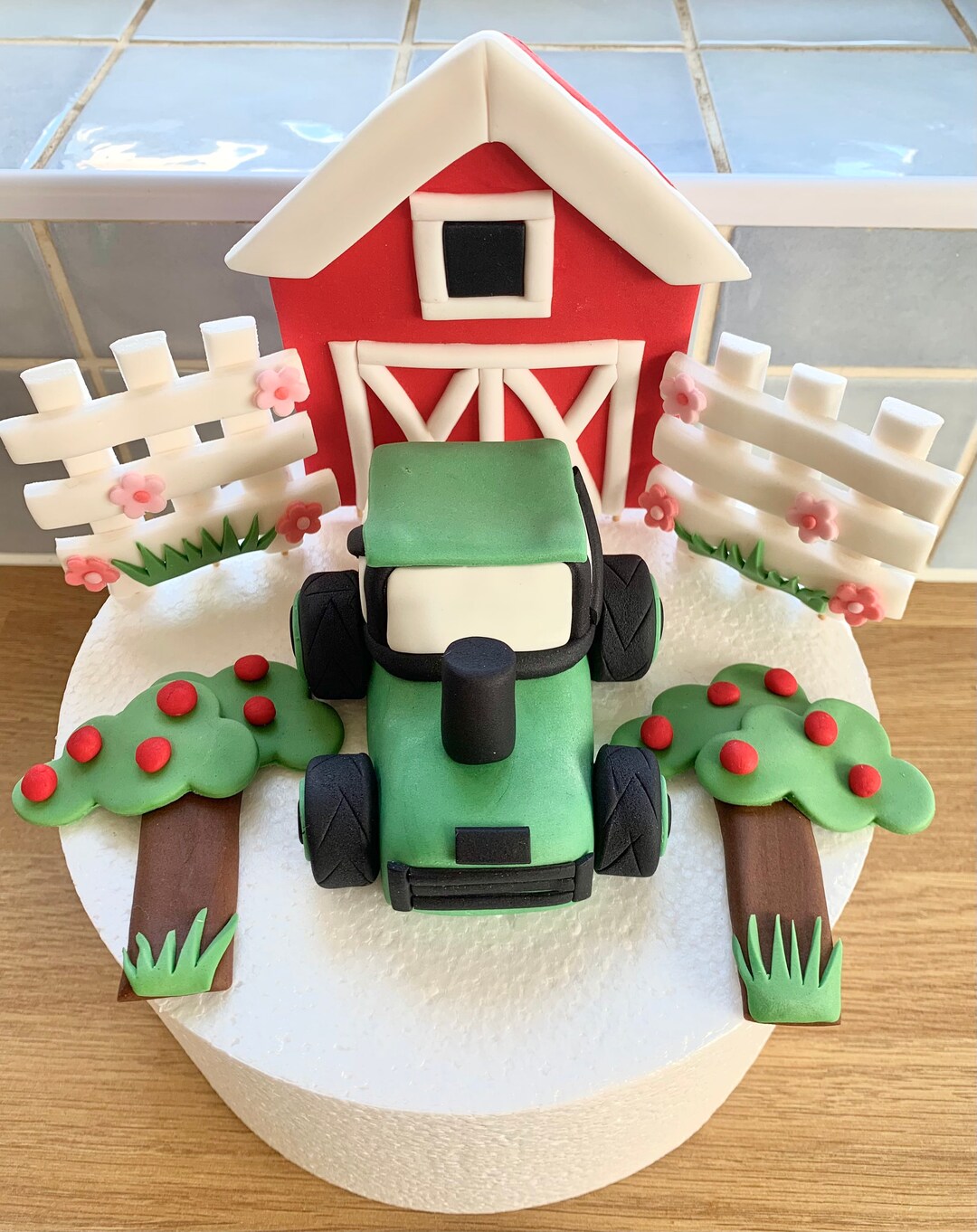 Farm Cake Topper Tractor Cake Topper Farm Animal Cake Etsy UK