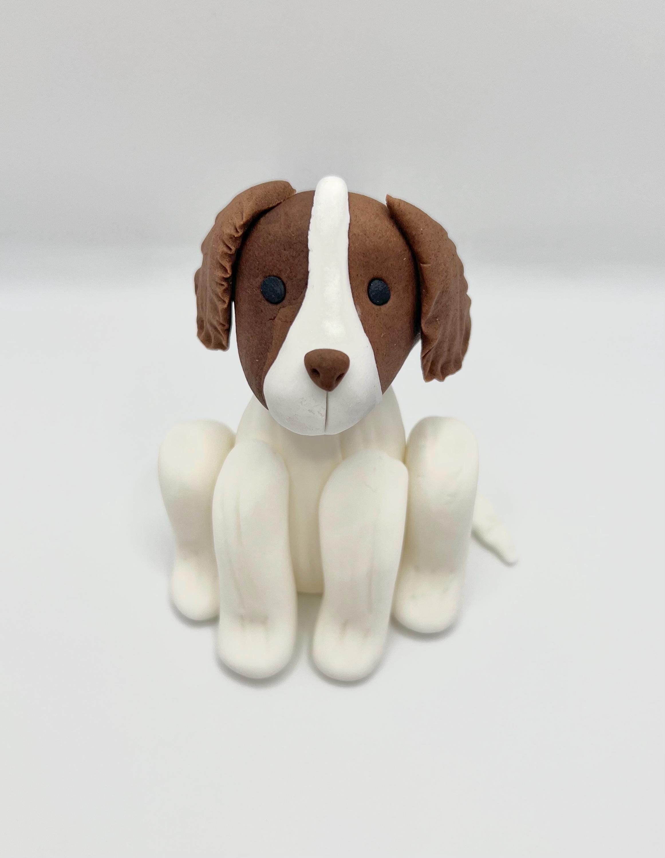 White Fluffy Dog Edible Birthday Cake Topper