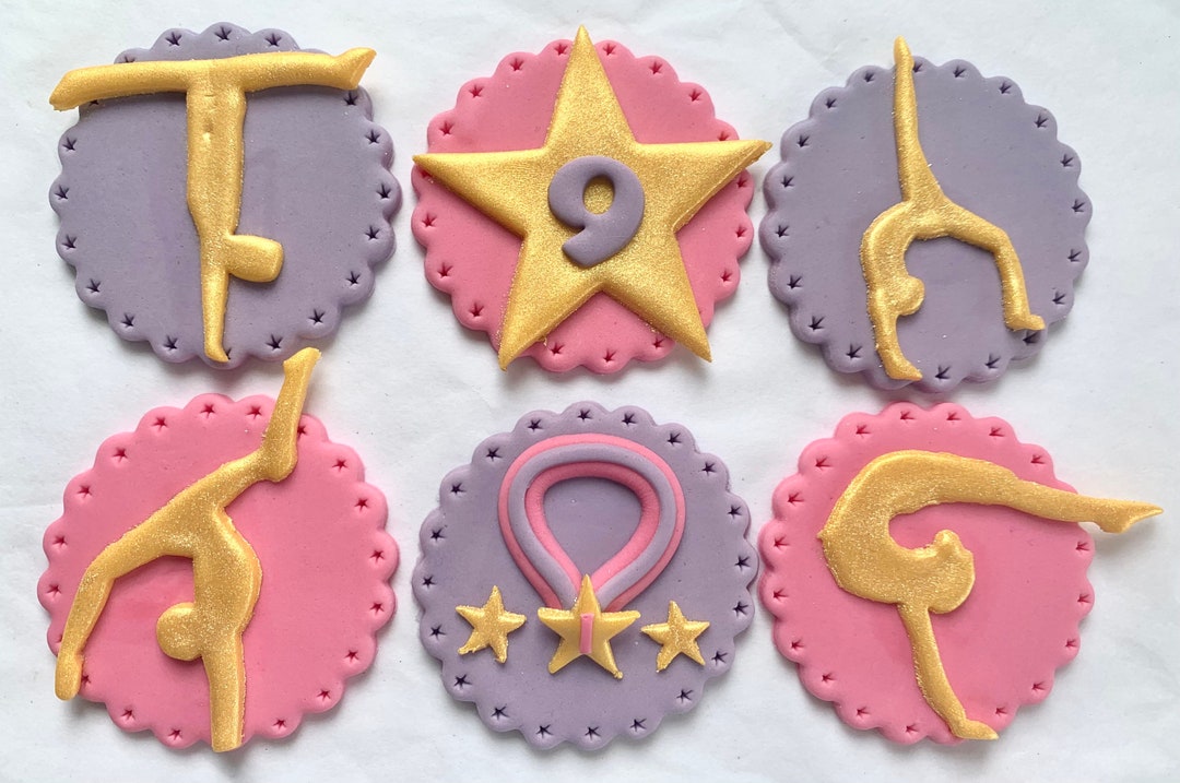 Gymnast Cake Topper Gymnastics Cake Topper Handmade Edible Etsy