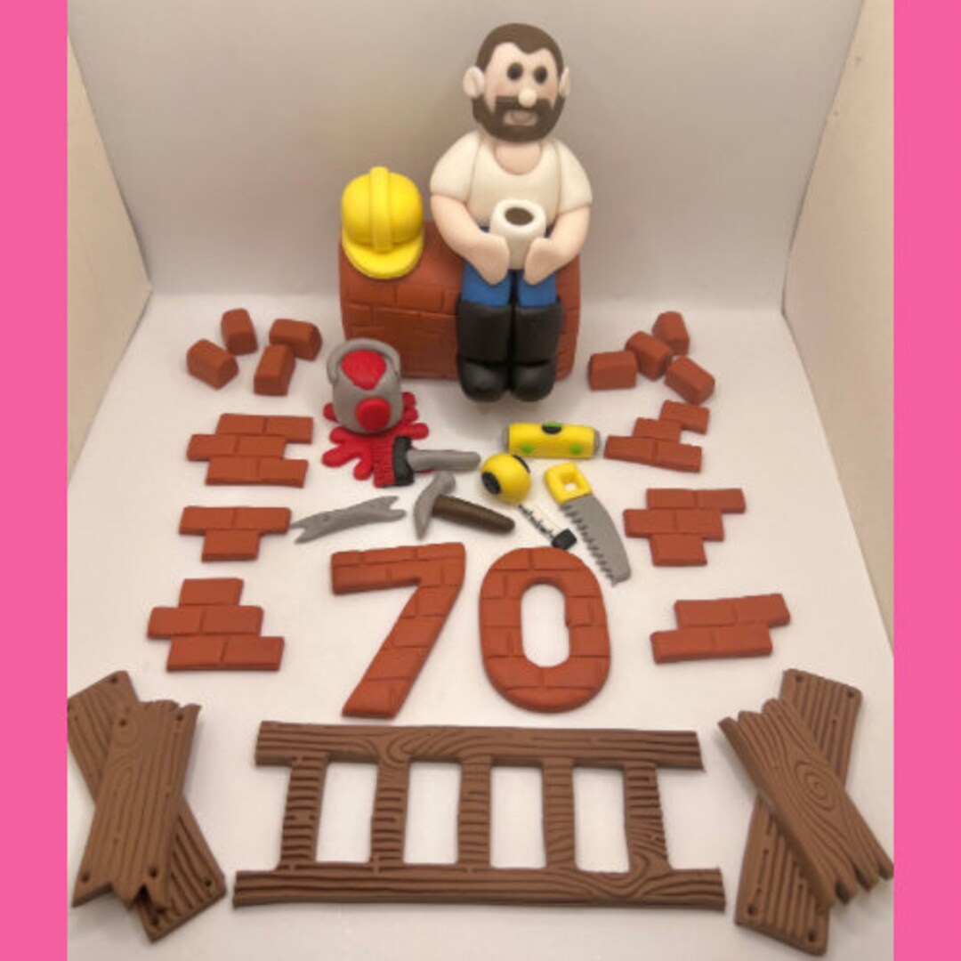 Builder Cake Topper, Carpenter Cake Topper, Decorator Cake Topper ...
