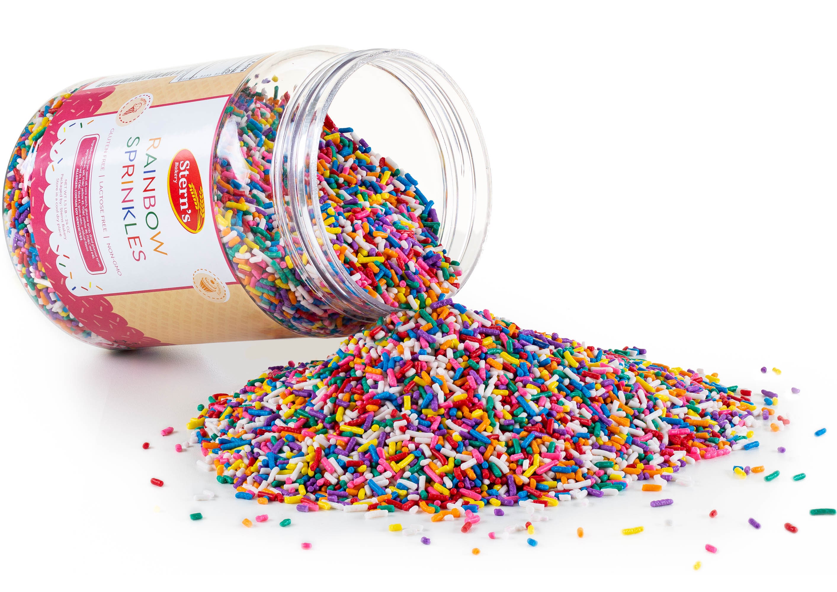 Sterns Bakeryrainbow Sprinkles Bulk Jimmies 1.5 LB Container Spoon