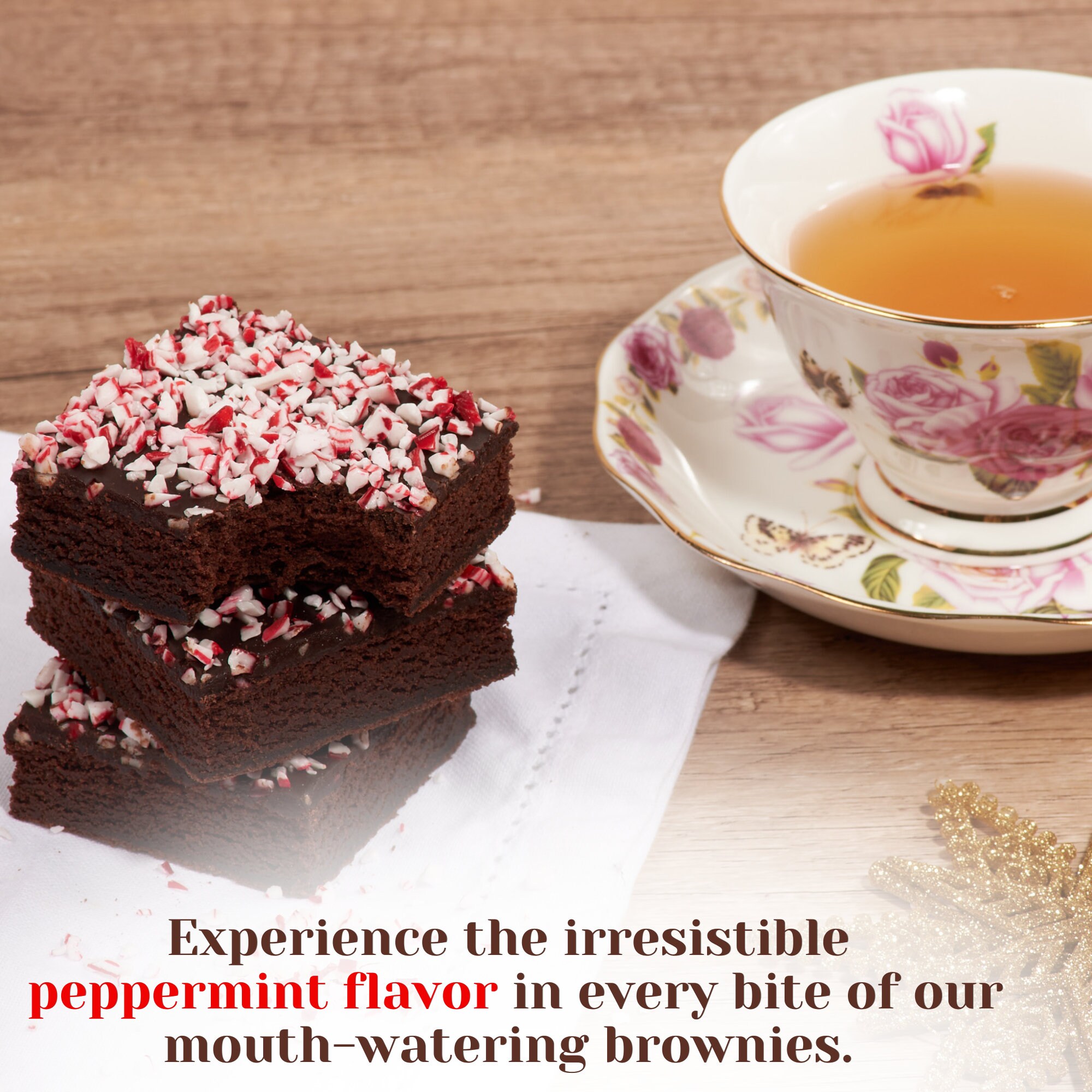 Gourmet Chocolate Peppermint Brownies Christmas Gift Baskets Individually Wrapped Kosher Dairy