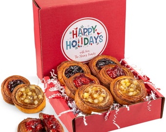 Holiday Food Gifts | Fruit Pastries | Christmas Food Gifts | Cinnamon Buns Topped with Apple, Cherry & Blueberry Filling | Stern’s Bakery