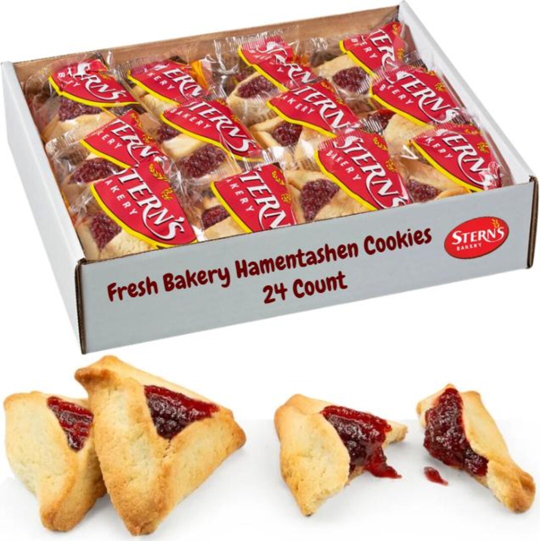 Raspberry Hamentaschen Cookies (24 Count) | Shortbread Purim Cookies ...
