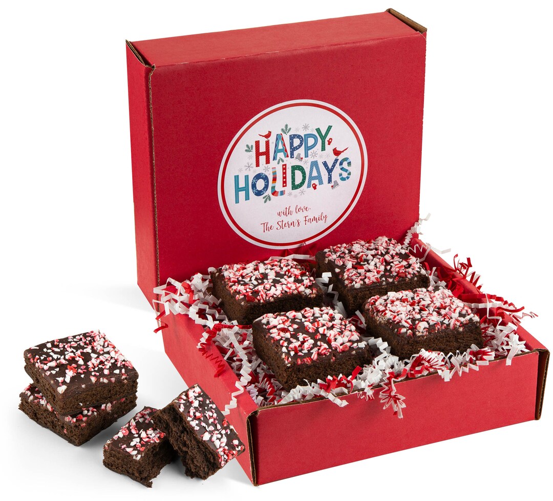 Gourmet Chocolate Peppermint Brownies Christmas Gift Baskets Individually Wrapped Kosher Dairy