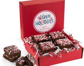 Gourmet Chocolate Peppermint Brownies | Christmas Gift Baskets | Individually Wrapped | Kosher | Dairy Free & Nut Free | Stern's Bakery