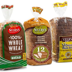Whole Grain Bread | 3 Flavor Variety Bundle (1) 12 Grain Bread (1) 6 Grain Bread (1) 100% Whole Wheat Bread | 16 oz per Loaf -Stern's Bakery