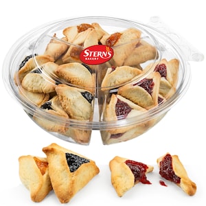 Hamentaschen Cookies Purim Gift Basket |Shortbread Cookies- Apricot, Raspberry, Prune |Mishloach Manot |Gourmet |Kosher|21 oz Stern's Bakery