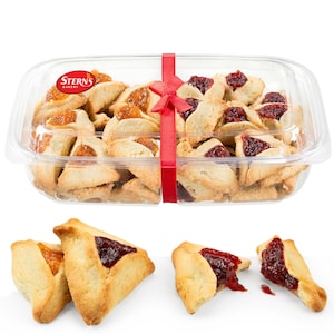 Stern's Bakery Hamantaschen Cookies, Traditional Purim Pastry, Assorted Flavors, Nut Free, Dairy Free, Kosher