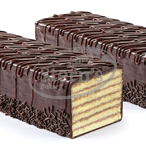 Seven Layer Cake | Dobosh Torte | Scrumptious 7 Layer Cakes | Kosher | Dairy & Nut Free |16 oz Per Cake- Stern’s Bakery [ 2 Pack ]