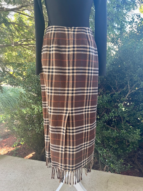 Vintage 90s Worthington Plaid Straight Fringe Max… - image 6