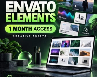 Envato Elements 1 Month Access | Creative Assets | Digital Delivery