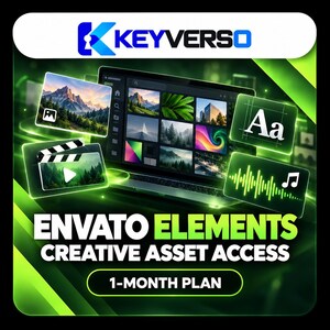 Envato Elements 1 Month Access | Creative Assets | Digital Delivery