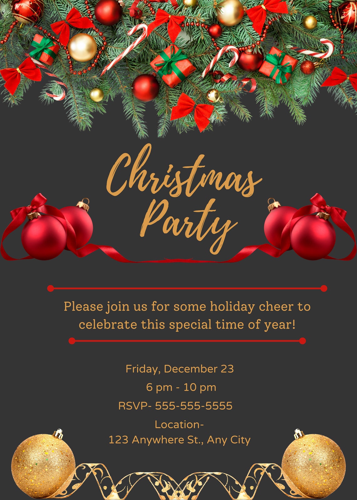 Christmas Party Invite, Holiday Party Invitation. Digital Download Christmas Party Invite, Holiday Party Invitation. Digital Download