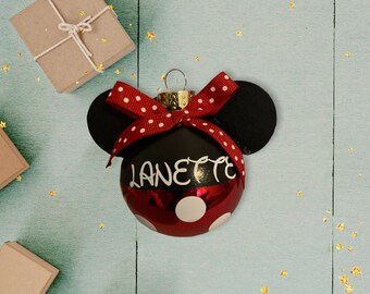 Small size 2 1/2" Glass. Disney fan Minnie, Disney Inspired  Mickey mouse gift Minnie Mouse Gift personalized gift mickey ears