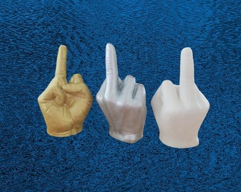 Middle Finger Statue Desk Accessory Hand-Poured and Finished Choose Your Color