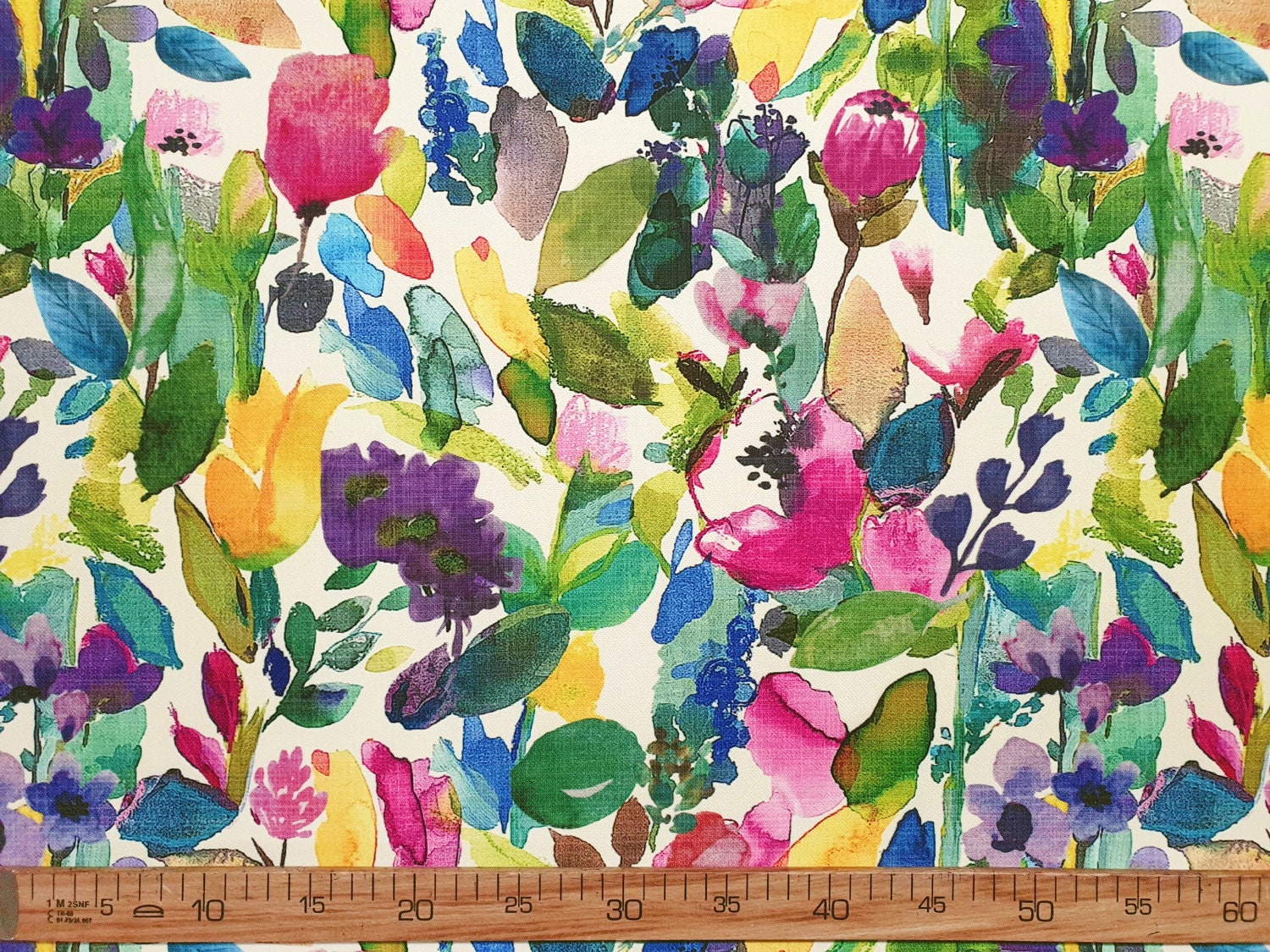Summer Watercolor Florals Fabric by the Yard. Colorful, Rainbow, Floral  Fabric, Flowers, Botanical. Quilting Cotton, Knit, Jersey or Minky. 