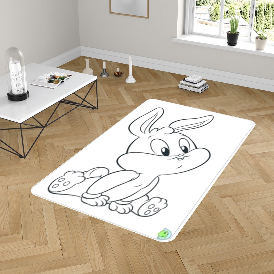 Bugs Bunny Cartoon Character Rug Baby Bunny Rug Bunny Line Etsy