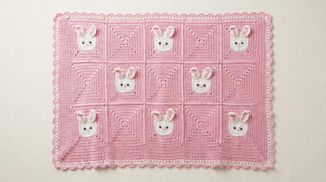 Bunny Baby Blanket Crochet Pattern | Granny Square Digital PDF Download ...