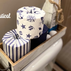 Toilet Paper Storage, Toilet Paper Cover, Toilet Paper Holder, Bathroom Accessory, Nautical, Bathroom Decor, Gift For Mom, Stripes, TPTux