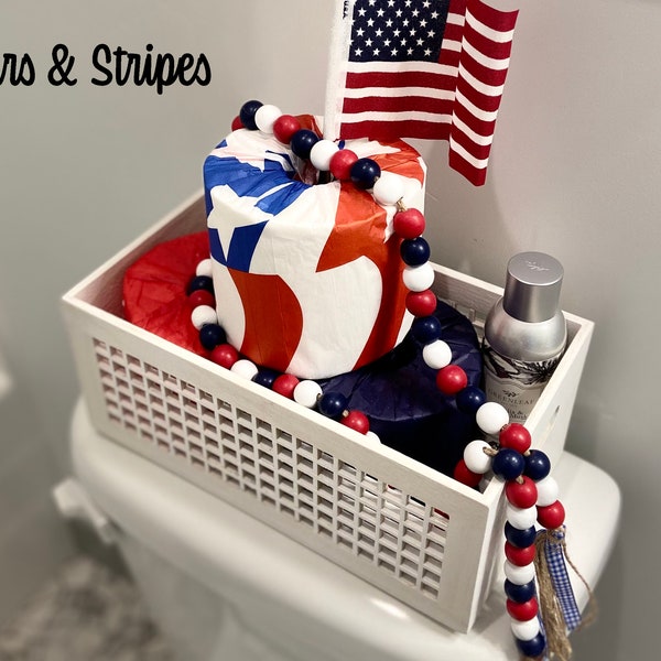 Toilet Paper Storage, Toilet Paper Cover, Toilet Paper Holder, Bathroom Accessory, US Flag, 4th of July, Bathroom Decor, Gift For Mom, TPTux